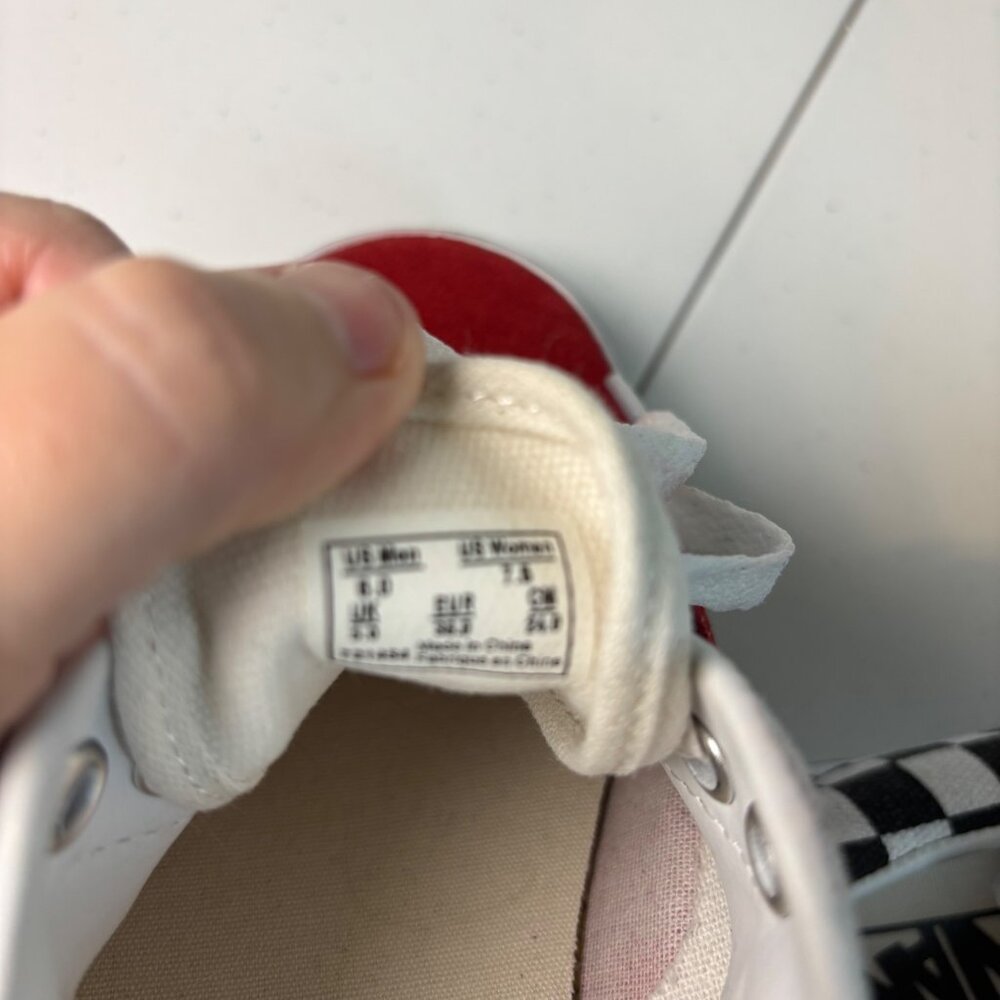 Vans Checkerboard Era Low Sneakers Blue Red Women’s 7.5 Men’s 6 EUC Skate Shoes - Picture 6 of 9